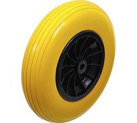 BGS Do it yourself Roue de brouette - PU, jaune/noir - 400 mm 80657