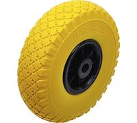 BGS TECHNIC RouePolyuréthanepour diable et chariot, noir/jaune Ø 260 mm