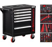 BGS Diy 6055 - Servante d’atelier - 6 tiroirs - 1 porte latérale - avec 158 outils