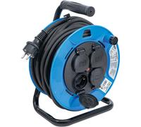 BGS Enrouleur de câble | 25 m | 3 x 1,5 mm² | 4 prises de courant avec clapet...