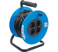 BGS Enrouleur de câble | 25 m | 3 x 1,5 mm² | 4 prises de courant | IP 20 | 3...