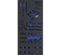BGS technic Insert de servante d'atelier 1/3 : Jeu d’outils et gabarits de perçage de culasse 28 pièces Kraftmann Quantité:1