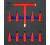 BGS Garniture de servante d'atelier 2/3 : Jeu de douilles à embout VDE Entraînement Carré intérieur 12,5 mm (1/2") Profil en T (pour Torx) T20 - T55 10pcs - 70217