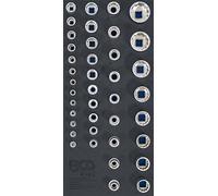 BGS technic BGS Insert de servante d’atelier 1/3 : Jeu de douilles de clé, douze pans 6,3 mm (1/4") / 10 mm (3/8") / 12,5 mm (1/2") 40 pièces Quantité:1