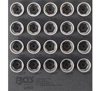 BGS Garniture pour servante d'atelier 1/6 : Jeu d'outils pour serrures de jantes pour Volvo 20 pièces - 9653