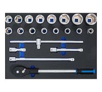 BGS technic BGS Insert de servante d’atelier 3/3 : Jeu de douilles 20 mm (3/4") 21 pièces Quantité:1