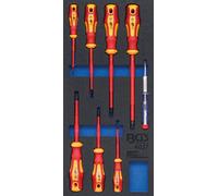 BGS Insert de servante d'atelier 1/3 : Jeu de tournevis VDE | 8 pièces