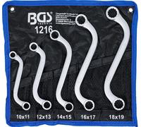 BGS 1216 | Jeu de clés à œil doubles | en S | 10 x 11-18 x 19 mm | 5 pièces