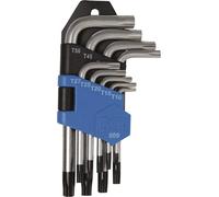 BGS Jeu de clés mâles coudées courtes profil T (pour Torx) avec alésage T10 - T50 9pcs - 809