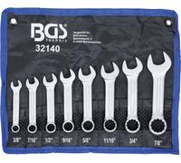 BGS Jeu de clés mixtes en pouces | extra courtes | 3/8" - 7/8" | 8 pièces