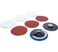 BGS Jeu de disques de ponçage et de polissage Ø 180 mm 8 pièces - 74380