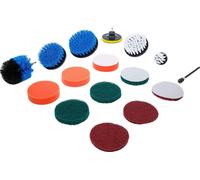 BGS Jeu de disques de ponçage/polissage et d'embouts de brosse pour perceuses 16 pièces - 74367