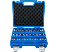 BGS 74258 | Jeu de douilles à embouts | 6,3 mm (1/4") / 10 mm (3/8") / 12,5 mm (1/2") | Six pans femelle 2-19 mm / 1/4-9/16" | métriques et pouces | 32 pièces