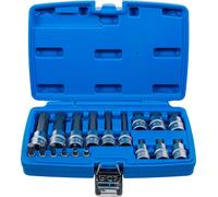 BGS Jeu de douilles à embout Entraînement Carré intérieur 6,3 mm (1/4") / 12,5 mm (1/2") Denture multiple intérieure (pour XZN) 18pcs - 5172