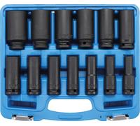 BGS Jeu de douilles de force hexagonales, profondes Entraînement carré femelle 12,5 mm (1/2 pouce) Dimensions en pouces 13 pièces