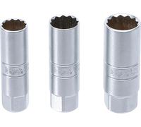 BGS Jeu de douilles pour bougies d'allumage, entraînement dodécagonal, carré intérieur 10 mm (3/8") SW 14 - 16 - 18 mm 3pcs - 6858