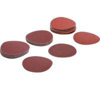 BGS 70195 - Jeu de feuilles abrasives pour ponçeuse excentrée - Ø 75 mm - Cal. 60 - 80 - 120 - 30 pièces