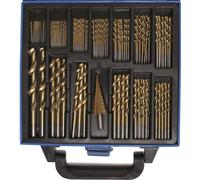 BGS Jeu de forets hélicoïdaux et étagés HSS titane nitruré 1 - 10 mm, 119 pcs.