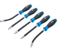 BGS Jeu de tournevis flexibles à manche rond profil E E 4 - E 8 Longueur de lame 150 mm 5 pces - 70019