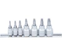 BGS Jeu d'extracteurs de vis entraînement carré intérieur 6,3 mm (1/4") / 10 mm (3/8") pour profilé en T défectueux (pour Torx) T10 - T40 7pcs - 7098