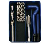 BGS Kit Filets Rapportés M12 x 1.25 Type Helicoil en Acier Inox - 10 Pièces avec Foret, Taraud et Outils de Pose