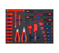 BGS 70218 - Insert de servante d’atelier 3/3 : Jeu de douilles VDE - 10 mm (3/8") - 26 pièces