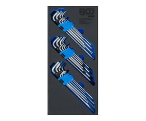 BGS technic BGS Insert pour servante d’atelier 1/3 : jeu de clés à œil extra long, profil T (pour TX), profil T (pour TX) avec trou llen, 27 pièces Quantité:1