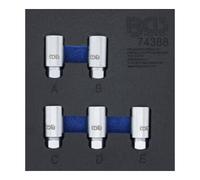 BGS technic BGS Insert pour servante d’atelier 1/6 : Kit d’outils de verrouillage de jante pour Tesla, 5 pièces Quantité:1