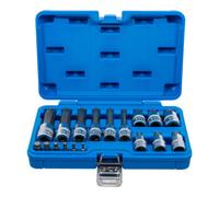 BGS technic BGS Jeu d’embouts, entraînement carré intérieur 6,3 mm (1/4") / 12,5 mm (1/2"), étoile intérieure (pour XZN), 18 pièces Quantité:1