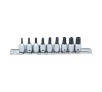 BGS technic - Jeu d'embouts 6,3 mm (1/4") carré intérieur Profil TS TX Plus TS10-TS50 9 pièces