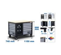 BGS technic BGS Servante d’atelier, 2 x 5 tiroirs, 1 armoire, vide Quantité:1