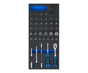 BGS technic Insert de servante d'atelier 1/3 : Jeu de clé à douilles 6,3 mm (1/4) 41 pièces BGS Quantité:1