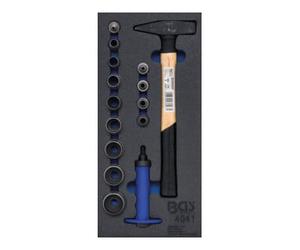 BGS technic Insert de servante d'atelier 1/3 : Jeu de pointeaux, marteau 15 pièces BGS Quantité:1