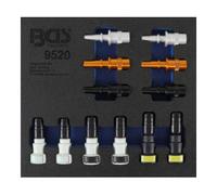 BGS technic Insert de servante d'atelier 1/6 : Assortiment de bouchons tuyaux diesel et essence 12 pièces Kraftmann Quantité:1