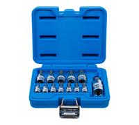 BGS 74257 | Jeu de douilles à embouts | 6,3 mm (1/4") / 10 mm (3/8") / 12,5 mm (1/2") | six pans intérieurs 2-14 mm | 13 pièces