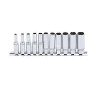 BGS technic KG – Jeu de douilles 5251, longues 12 pans, 6,3 mm (1/4") 4–13 mm, 11 pièces