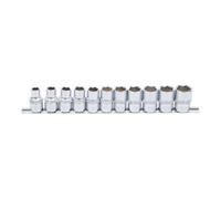 BGS Jeu de Douilles, six pans | 12,5 mm (1/2") | 10 - 21 mm | 11 pièces