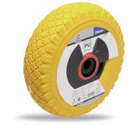 BGS TECHNIC RouePolyuréthanepour diable et chariot, noir/jaune Ø 260 mm