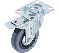BGS Diy 81957 - Roue pivotante avec frein - avec socle à visser - Ø 75 mm