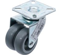 BGS TECHNIC Roulette pivotante double sur roulement à billes 81942, Ø 50 mm