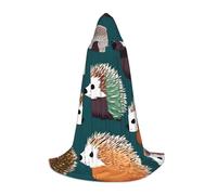 BGSHJVF Cape à capuche avec imprimé hérissons pour homme, magicien, vampire et Halloween, pour jeux de rôle et fêtes