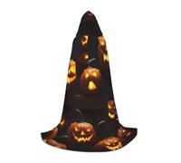 BGSHJVF Cape à capuche imprimée citrouille d'Halloween pour homme, magicien, vampire et Halloween, pour jeux de rôle et fêtes