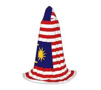 BGSHJVF Cape à capuche imprimée drapeau de la Malaisie pour homme, magicien, vampire et Halloween, pour jeux de rôle et fêtes