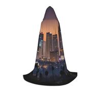 BGSHJVF Cape à capuche imprimée Los Angeles Skyline pour homme, magicien, vampire et Halloween, pour jeux de rôle et fêtes