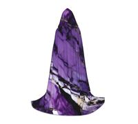 BGSHJVF Cape à capuche imprimée marbre violet pour homme, magicien, vampire et Halloween, pour jeux de rôle et fêtes