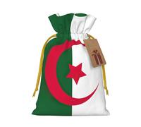 BGSHJVF Charmant sac cadeau imprimé drapeau de l'Algérie, pochettes à cordon pour petits cadeaux, bijoux et cadeaux de fête