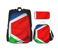 BGSHJVF Costa Rica Ensemble sac à dos de voyage avec imprimé drapeau en tissu Oxford 600D élégant, sac à déjeuner isotherme et trousse de maquillage, noir, taille unique, Noir., Taille unique