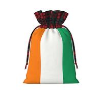 Bgshjvf Côte d'Ivoire Impression Drapeau de Noël Cordon de serrage Sac cadeau en lin Plusieurs tailles à offrir et à décorer