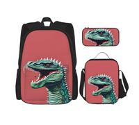 BGSHJVF Ensemble sac à dos de voyage, sac à dos de voyage, sac à déjeuner isotherme et trousse de maquillage, en tissu Oxford 600D, noir, taille unique, Noir , Taille unique