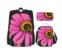 BGSHJVF Ensemble sac à dos de voyage, sac à dos de voyage, sac à déjeuner isotherme et trousse de maquillage, en tissu Oxford 600D, noir, taille unique, Noir , Taille unique